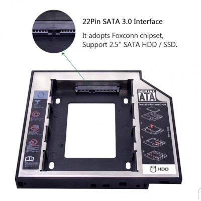 SATA 3.0 2nd HDD Caddy 12.7mm